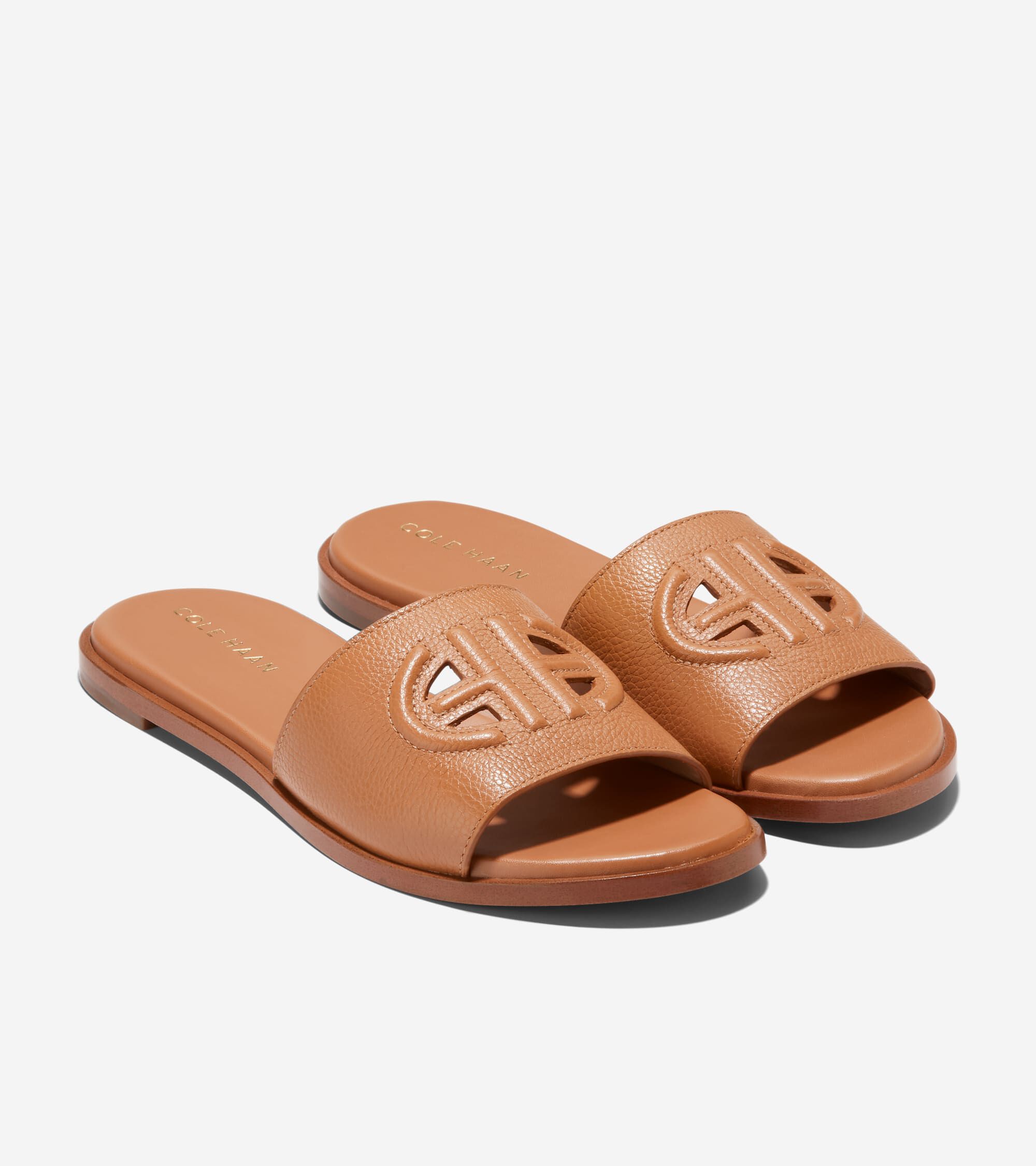 今年も話題の Sandals Slide Logo Flynn Women's in Haan Cole | Brown 靴